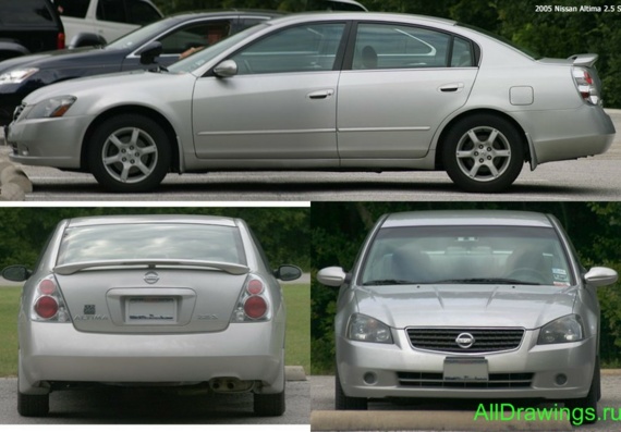 Nissan Altima 2.5 S (2005) (Nissan Altima 2.5 C (2005)) - drawings (figures) of the car